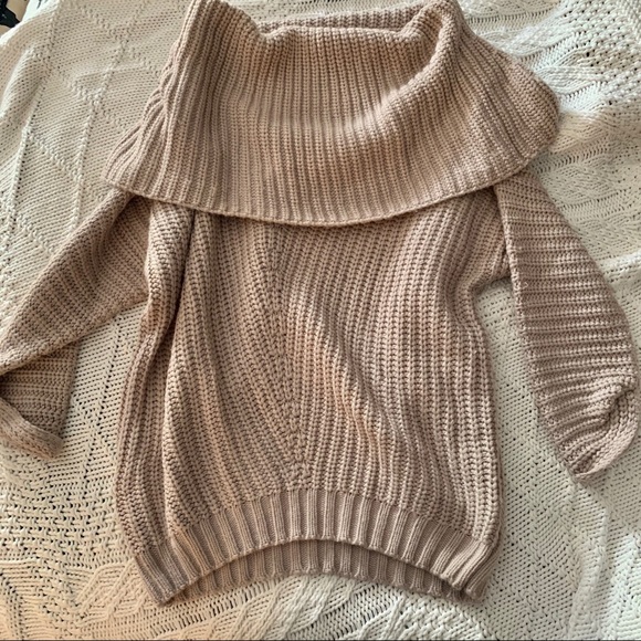 American Threads Sweaters - Off the Shoulder Chunky Sweater